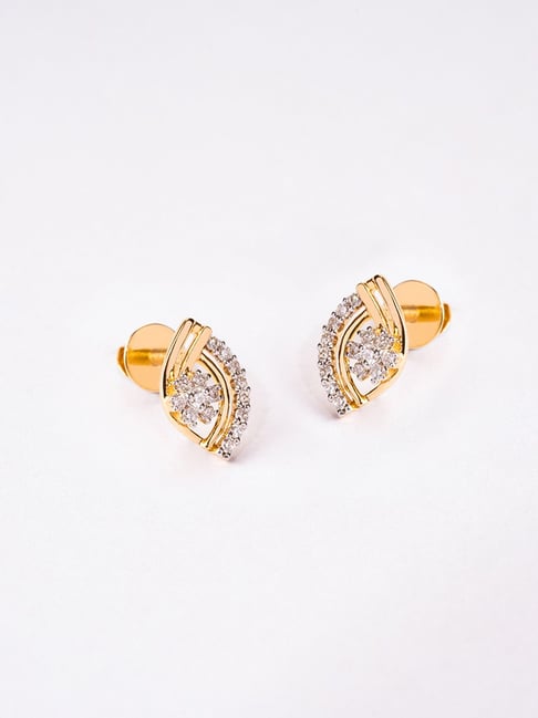 18ct Yellow Gold Marquise Diamond Studs