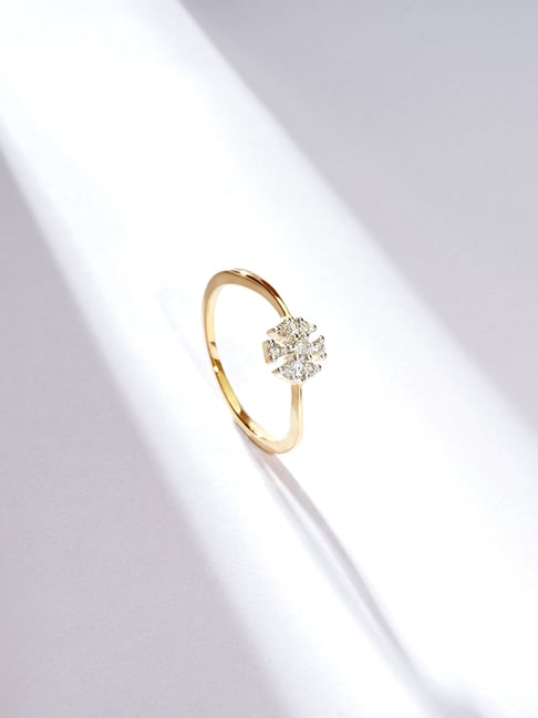 P.n.gadgil Jewellers 14k Gold Camellia Cascade Casual Diamond Rings For Women