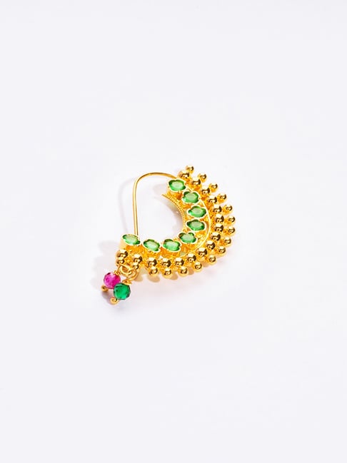 png jewellers P.N.Gadgil Jewellers 14k Gold Maharashtrian Pachu Nosering For Women-picture-24
