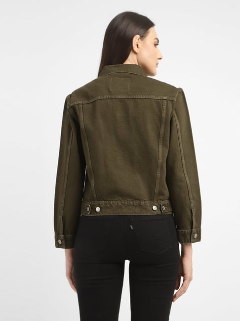 Buyr.com | Denim Jackets | Levi's Women's Oversized Long Cotton Trucker  Jacket (Standard and Plus Sizes), Army Green, 2X