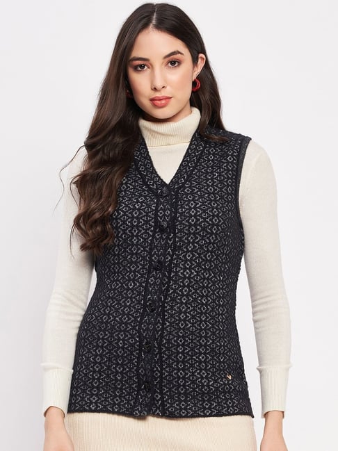Duke Black Self Pattern Cardigan-image-2