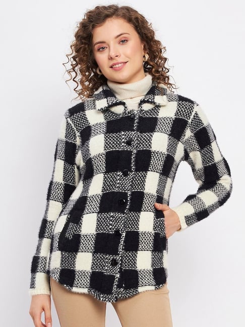 Duke Black & White Chequered Cardigan-picture-19