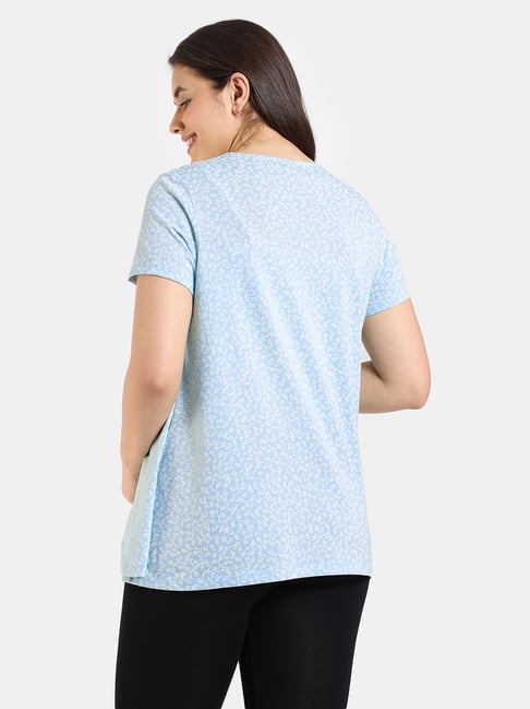 Zivame Blue Printed Maternity Top