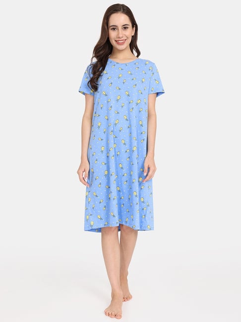 Buy Rosaline by Zivame Sangr¿a Wine Cotton Printed Night Dress for Women's  Online @ Tata CLiQ
