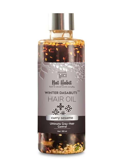 Nat Habit Curry Sesame Grey-Hair Control Winter Dasabuti Hair Oil - 100 ml