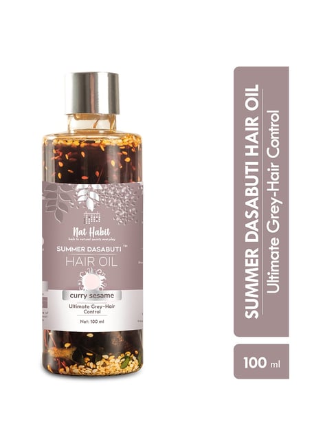 Nat Habit Curry Sesame Ultimate Grey Hair Control Summer Dasabuti Hair Oil - 100 ml