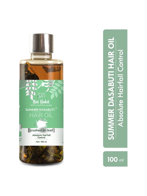 Nat Habit Crushed Tri-Leaf Absolute Hairfall Control Summer Dasabuti Hair Oil - 100 ml