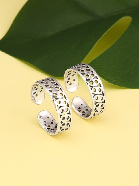 GIVA 92.5 Sterling Silver Detailed Toe Rings-picture-18