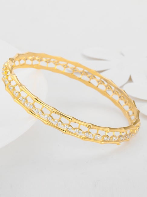 GIVA 92.5 Sterling Silver Golden Whispering Winds Bangle