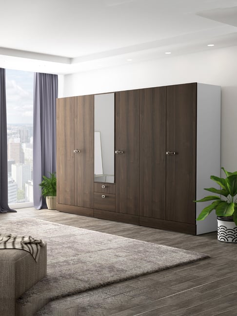 Buy Godrej Interio Auraline Walnut Brown CRCA Steel 2 Door Almirah