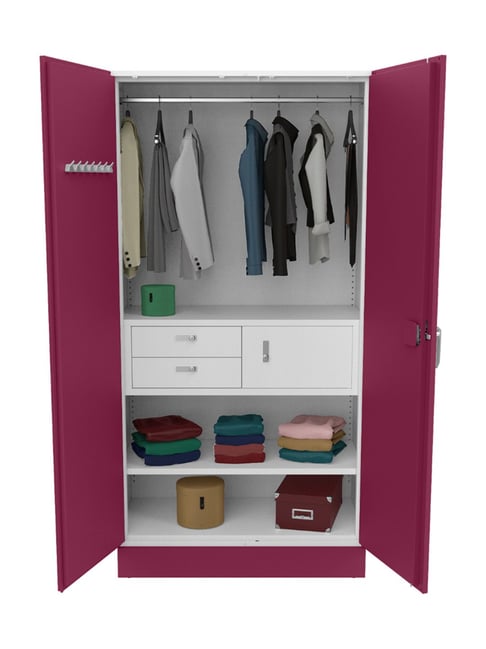 Buy Godrej Interio Auraline Pink White CRCA Steel 2 Door Almirah at Best Price Tata CLiQ