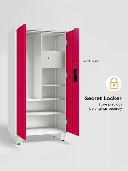 Buy Godrej Interio Wardrobe H 2 Door Almirah Tex Deep Pink 1 Locker at Best Price Tata CLiQ