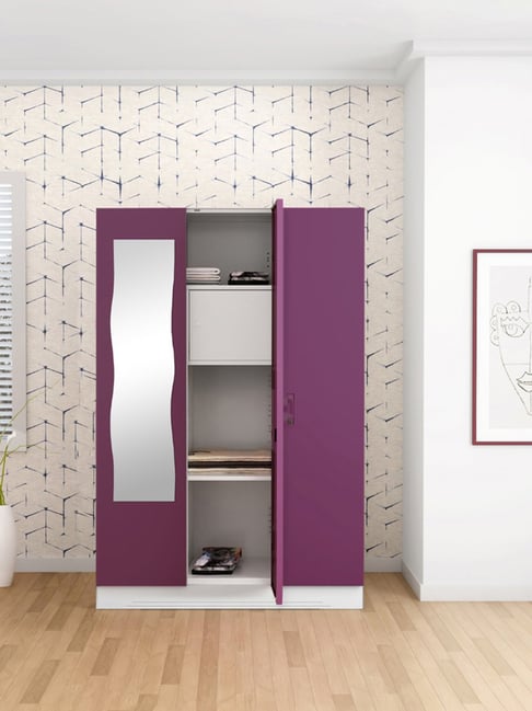 Godrej Interio Slimline 3-Door Steel Almirah, Purple (1-Year Warranty, 1 Locker)-picture-43