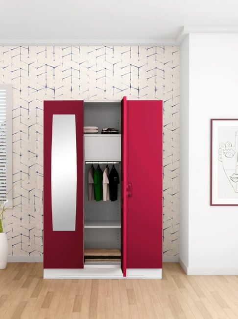 Godrej Interio Slimline 3-Door Steel Almirah, Red (1-Year Warranty, 1 Locker, 2 Drawers)-picture-28