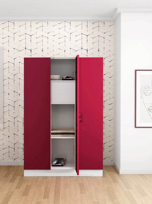 Godrej Interio Slimline 3 Door Steel Almirah, (1 Year Warranty,Locker, Red Color)-picture-36