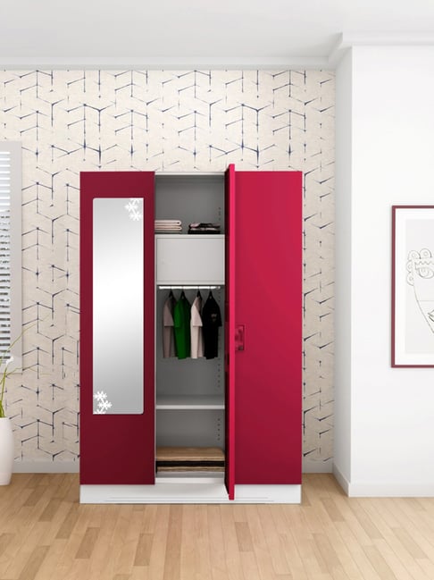 Godrej Interio Slimline 3-Door Steel Almirah, Red (1-Year Warranty, 1 Locker, 2 Drawers)-picture-31