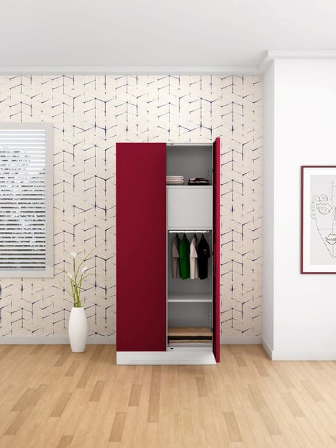 Godrej Interio Slimline 2-Door Steel Almirah, Red (1-Year Warranty, 1 Locker)-picture-25