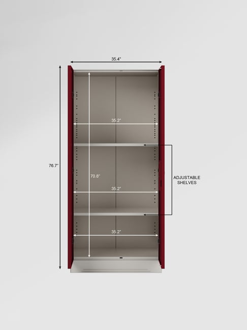 Buy Godrej Interio Slimline Carmine Red CRCA Steel 2 Door Almirah