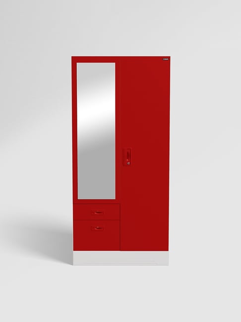 Godrej Interio Slimline Dual 2-Door Steel Almirah, Tex Carmine Red (1-Year Warranty, 1 Locker, 2 Drawers)-picture-27