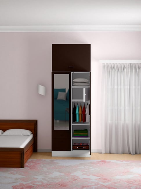 Buy Godrej Interio Slimline Dual Dark Brown Board 2 Door Almirah