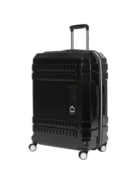 Uppercase Bullet Black Textured Hard Large Trolley Bag - 32