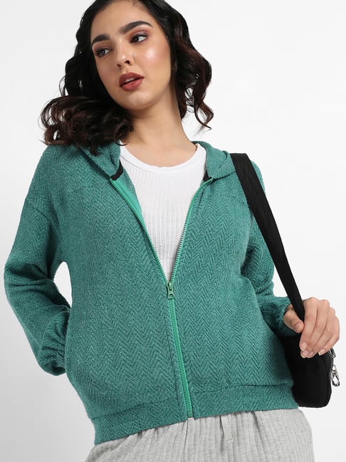 pinacolada Campus Sutra Green Cotton Textured Hoodie-picture-42