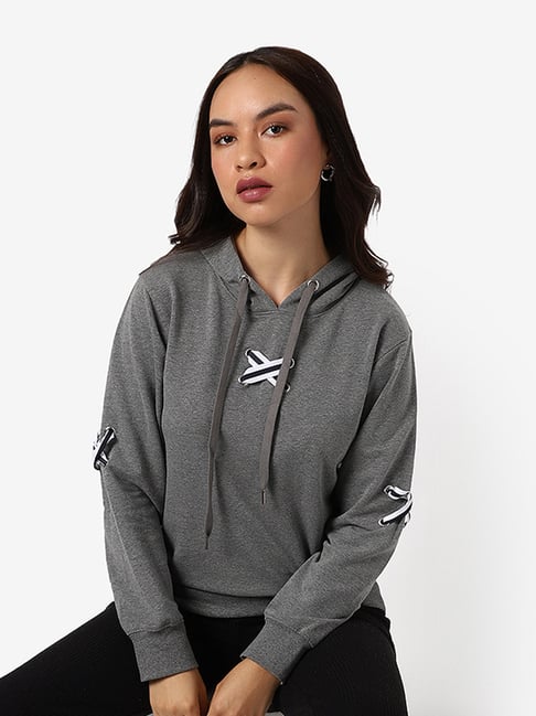 pinacolada Campus Sutra Grey Cotton Textured Hoodie-picture-36