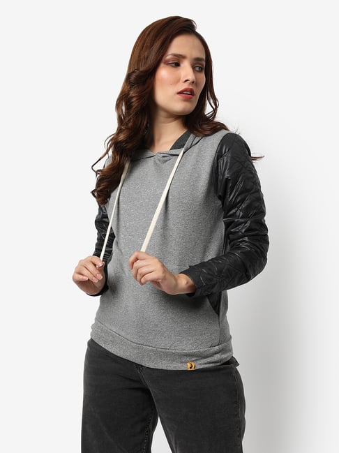 pinacolada Campus Sutra Grey Cotton Textured Hoodie-picture-20