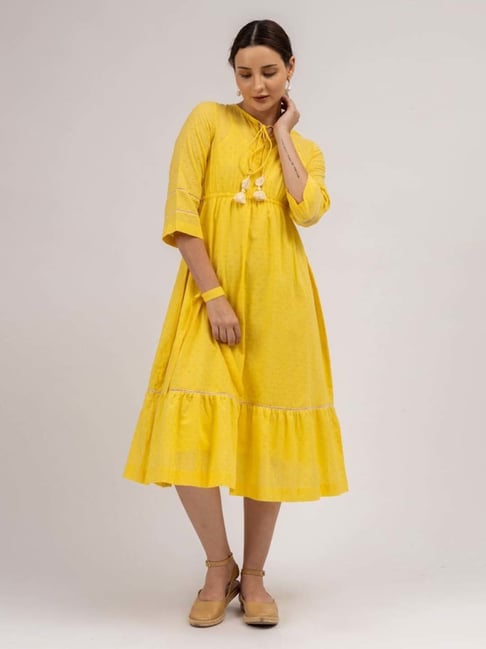 Yellow tassel clearance dress