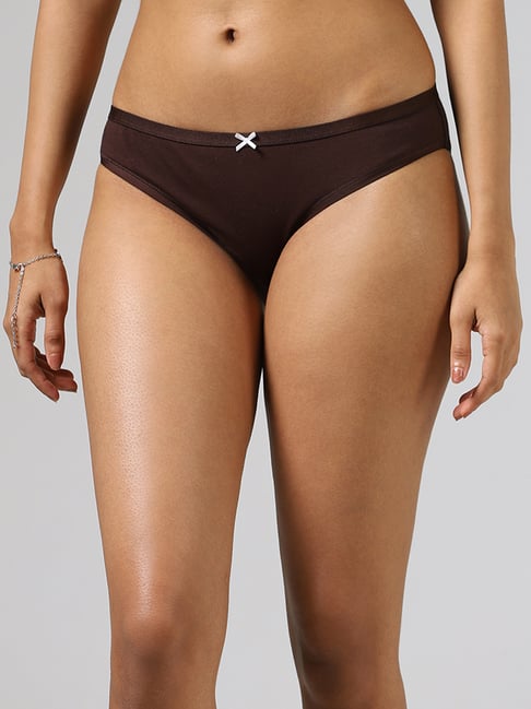 Buy Wunderlove Beige Bikini Briefs - Pack of 3 from Westside