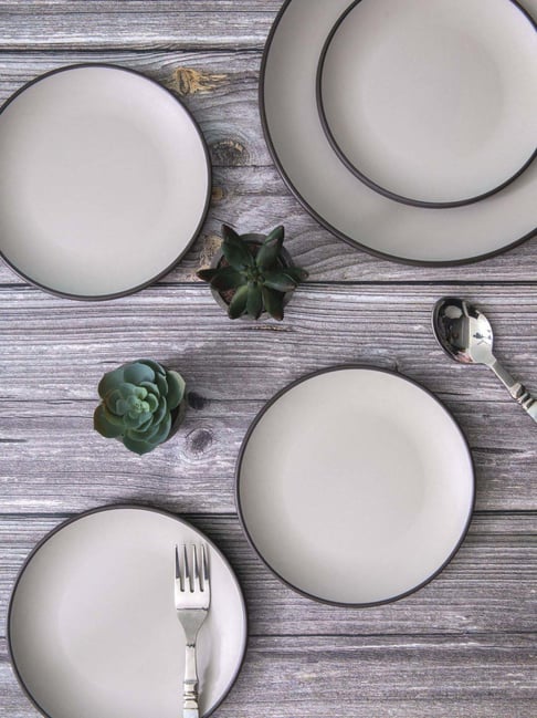 Servewell Green Black Melamine cm Tone Small Dinner Plates  Set of