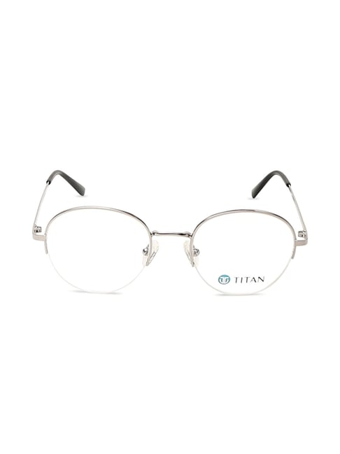 Titan Silver Round Eye Frames for Men