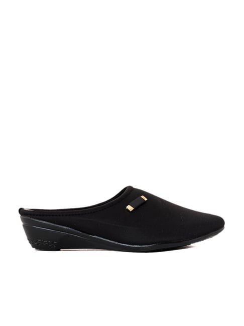 Khadim Women's Black Mule Wedges