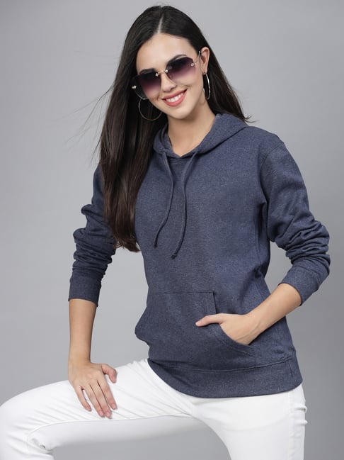 Style Quotient Navy Cotton Textured Hoodie-picture-18