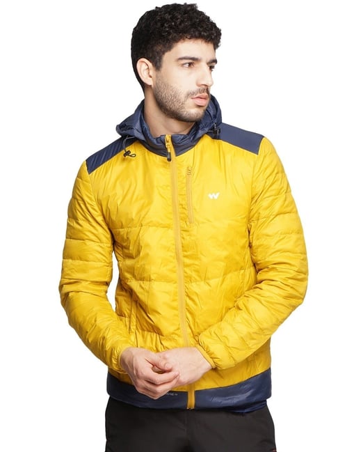 Wildcraft Mustard Regular Fit Colour Block Hooded Jacket-picture-28