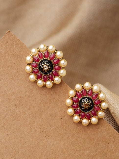 Gold Plated Party Wear Traditional Pearl Jhumki Earrings – Look Ethnic