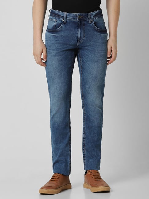 Peter England Jeans Blue Cotton Regular Fit Jeans-image-49