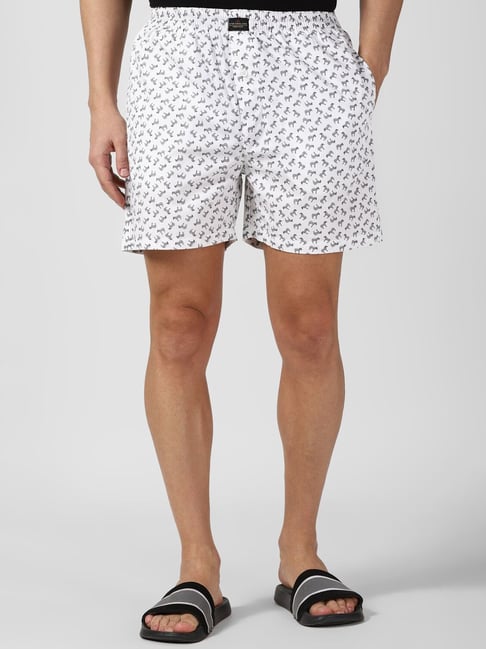 Peter England White Cotton Regular Fit Printed Boxers-picture-24