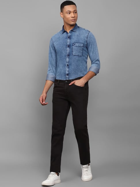 Men's denim snap shirt with pockets - black V3 OM-SHDS-0115 | Ombre.com -  Men's clothing online