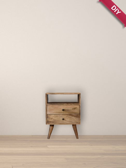 Artisan Furniture Brown Wood Classic Oakish Bedside Table
