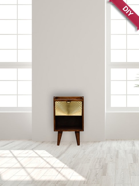 Artisan Furniture Mini Manila Gold &amp; Brown Drawer Bedside Table