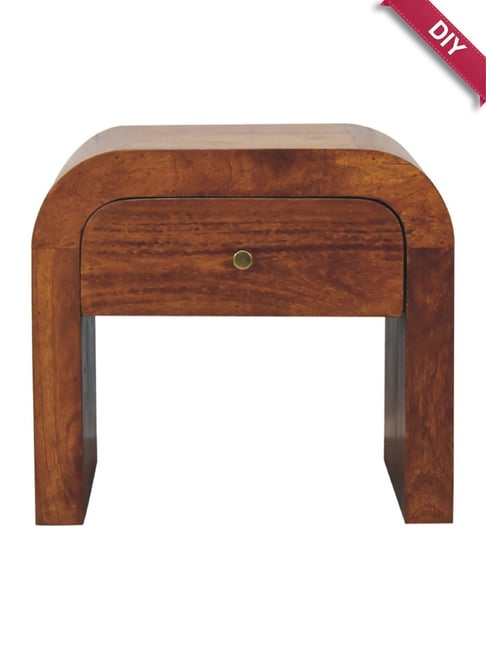 Artisan Furniture Brown Wood Darcy Chestnut Bedside Table