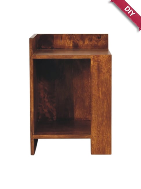 Artisan Furniture Brown Wood Chestnut Box Bedside Table