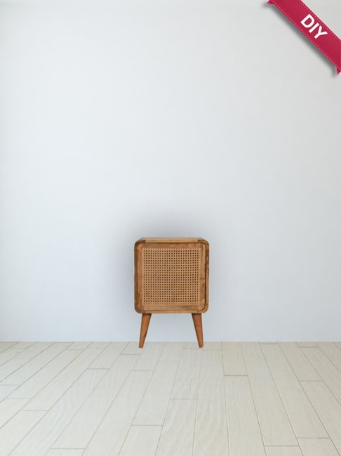 Artisan Furniture Brown Wood Larrisa Woven Door Bedside Table