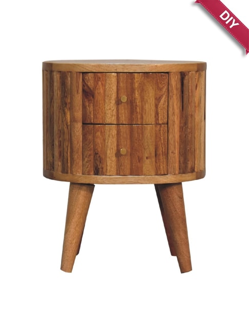 Artisan Furniture Brown Wood Stripe Bedside Table