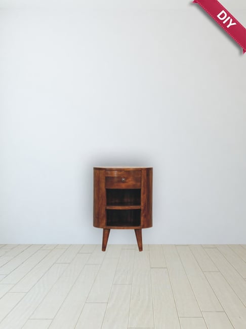 Artisan Furniture Brown Wood Cortez Chestnut Bedside Table