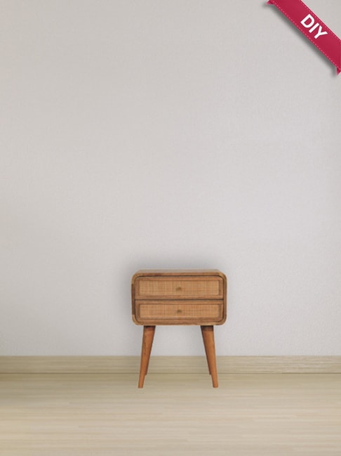 Artisan Furniture Brown Wood Closeknit 2 Drawer Bedside Table