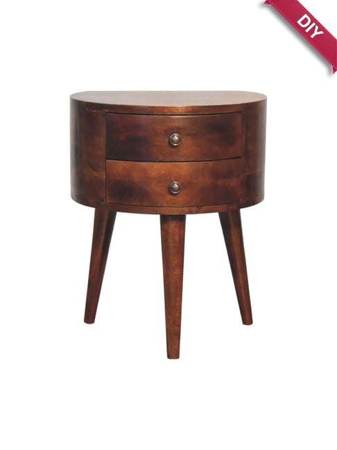 Artisan Furniture Brown Wood Odyssey Tripod Bedside Table