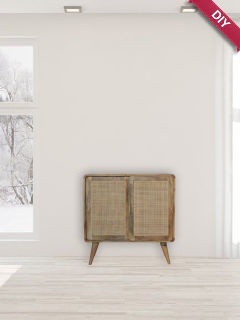 Artisan Furniture Close-knit Sliding Brown Wood Cabinet