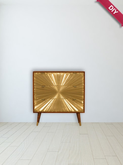 Artisan Furniture Manila Gold &amp; Brown Wood Chest